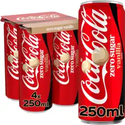 Albert Heijn Coca-Cola Zero sugar vanilla 4-pack aanbieding