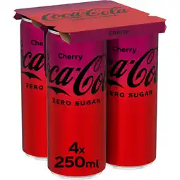 Albert Heijn Coca-Cola Zero sugar cherry 4-pack aanbieding
