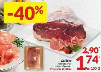 Intermarché Galibier ham uit savoie natuur of gerookt aanbieding