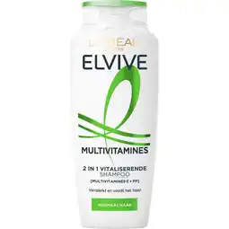 Albert Heijn L'Oréal Paris Elvive Multivitamines 2in1 verzorgende shampoo aanbieding