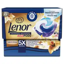 Albert Heijn Lenor Pods gouden orchidee wasmiddelcapsules aanbieding