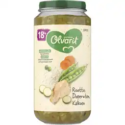 Albert Heijn Olvarit Risotto doperwten kalkoen 18m+ aanbieding