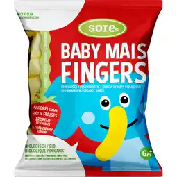 Albert Heijn Sore Baby maisfingers aardbei 6m+ aanbieding
