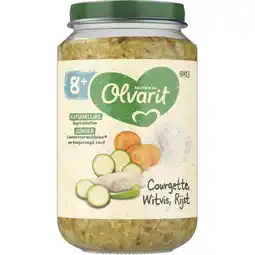 Albert Heijn Olvarit Courgette witvis rijst 8m+ aanbieding