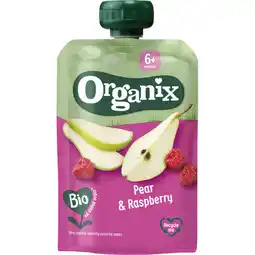 Albert Heijn Organix Knijpfruit peer framboos 6m+ aanbieding