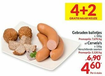 Intermarché Gebraden balletjes of cervela`s aanbieding