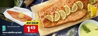 Lidl Verse zalmfilet op huid aanbieding