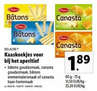 Lidl Kaaskoekjes voor bij het aperitief aanbieding