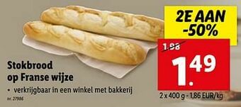 Lidl Stokbrood op franse wijze aanbieding