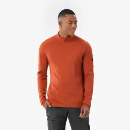 Decathlon Merino shirt lange mouwen rits aan de hals heren Resist bruin aanbieding