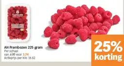 Albert Heijn AH Frambozen 225 gram aanbieding