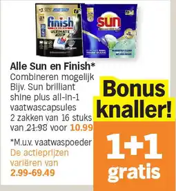 Albert Heijn Alle Sun en Finish aanbieding