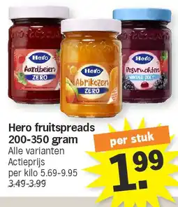 Albert Heijn Hero fruitspreads 200-350 gram aanbieding