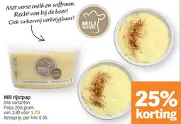 Albert Heijn Mili rijstpap aanbieding