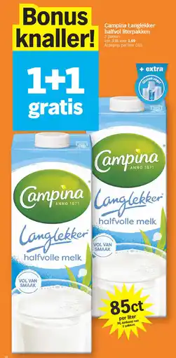 Albert Heijn Campina Langlekker halfvol literpakken aanbieding