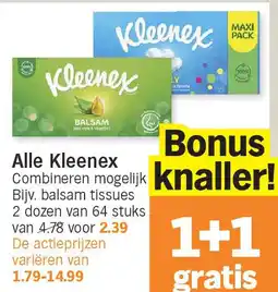 Albert Heijn Alle Kleenex aanbieding