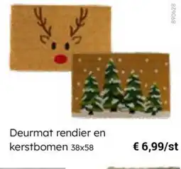 Multi bazar Deurmat rendier en kerstbomen aanbieding