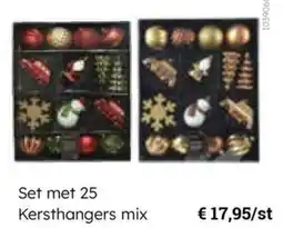 Multi bazar Set met 25 Kersthangers mix aanbieding