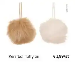 Multi bazar Kerstbal fluffy aanbieding