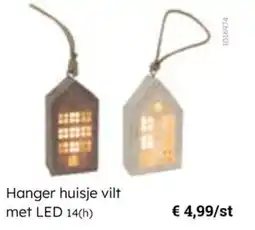Multi bazar Hanger huisje vilt met LED aanbieding