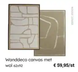 Multi bazar Wanddeco canvas met wol aanbieding