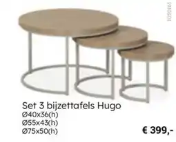 Multi bazar Set 3 bijzettafels Hugo aanbieding