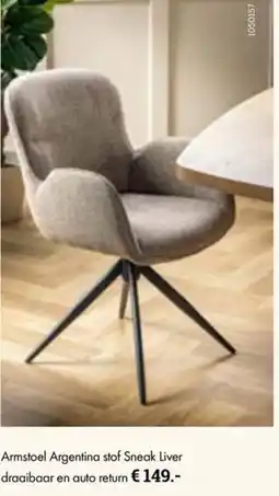 Multi bazar Armstoel Argentina stof Sneak Liver draaibaar en auto return aanbieding