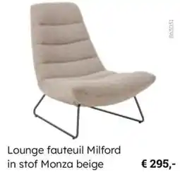 Multi bazar Lounge fauteuil Milford in stof Monza beige aanbieding