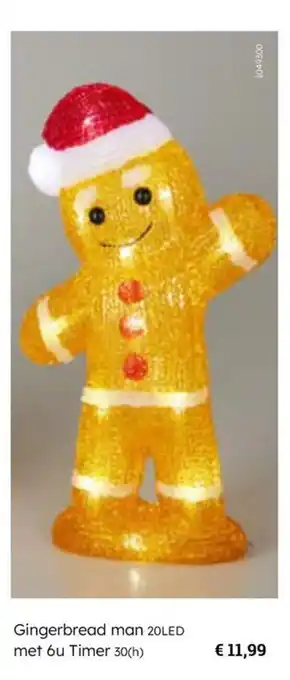 Multi bazar Gingerbread man 20LED met 6u Timer aanbieding