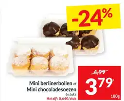 Intermarché Mini berlinerbollen of Mini chocoladesoezen aanbieding