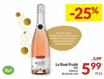 Intermarché La rosé fruité bio jaillance bruisende rosé aanbieding