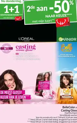 Intermarché BelleColor of Casting Gloss Haarkleuringen aanbieding