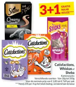 Intermarché Catisfactions, Whiskas of Sheba Kattensnacks aanbieding