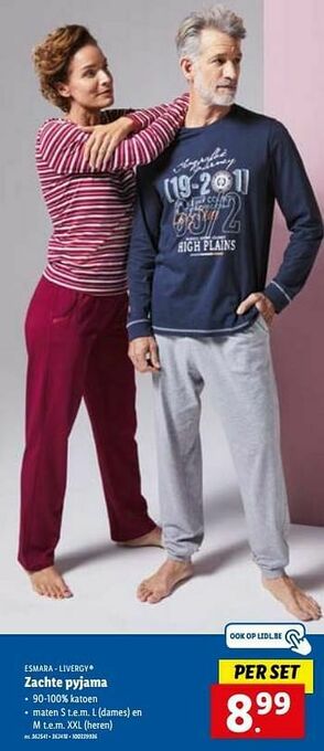 Lidl Zachte pyjama aanbieding