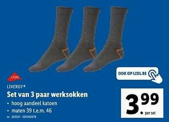 Lidl Set van 3 paar werksokken aanbieding