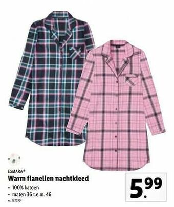 Lidl Warm flanellen nachtkleed aanbieding