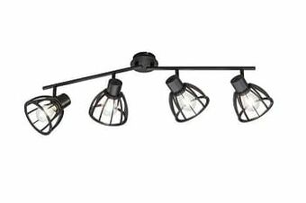 Zelfbouwmarkt Opbouwspot Zwart Kooi 4xe27 Excl Lamp aanbieding