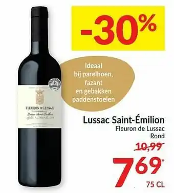 Intermarché Lussac saint-émilion fleuron de lussac rood aanbieding