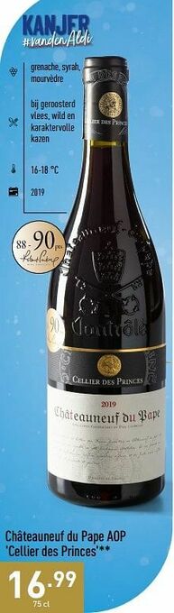 ALDI Châteauneuf du pape aop cellier des princes aanbieding