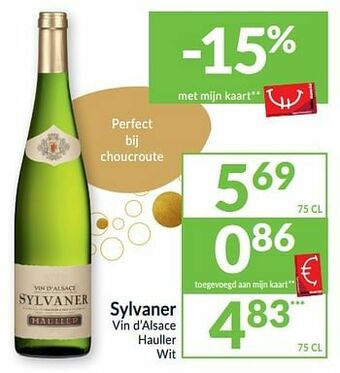 Intermarché Sylvaner vin d’alsace hauller wit aanbieding
