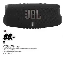 MediaMarkt JBL Charge 5 Zwart Draagbare luidspreker aanbieding