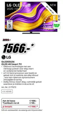 MediaMarkt LG OLED55G56 OLED 4K Smart TV aanbieding