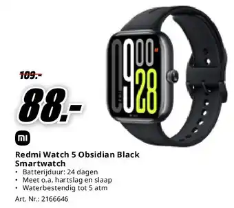MediaMarkt Mi Redmi Watch 5 Obsidian Black Smartwatch aanbieding