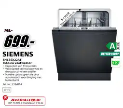 MediaMarkt Siemens SN63EX22AE Inbouw vaatwasser aanbieding