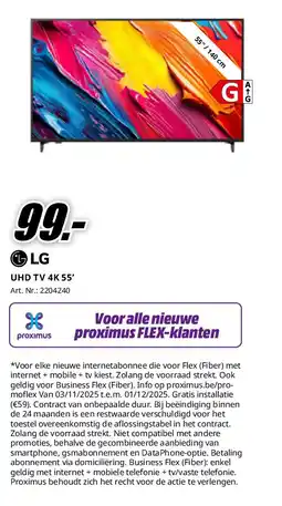 MediaMarkt UHD TV 4K 55’ aanbieding