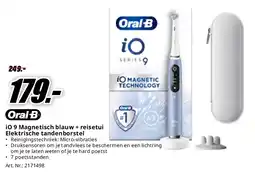 MediaMarkt Oral-B iO 9 Magnetisch blauw + reisetui 69. - Elektrische tandenborstel aanbieding