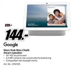 MediaMarkt Google Nest Hub Max Chalk Smart speaker aanbieding