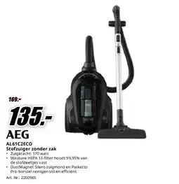 MediaMarkt AEG AL61C2ECO Stofzuiger zonder zak aanbieding