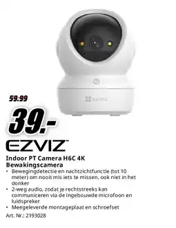 MediaMarkt Indoor PT Camera H6C 4K Bewakingscamera aanbieding