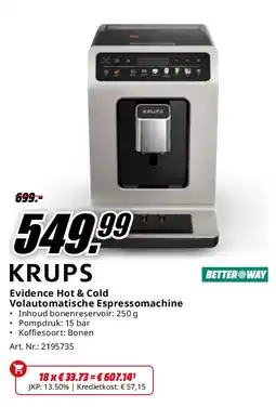 MediaMarkt Krups Evidence Hot & Cold Volautomatische Espressomachine aanbieding